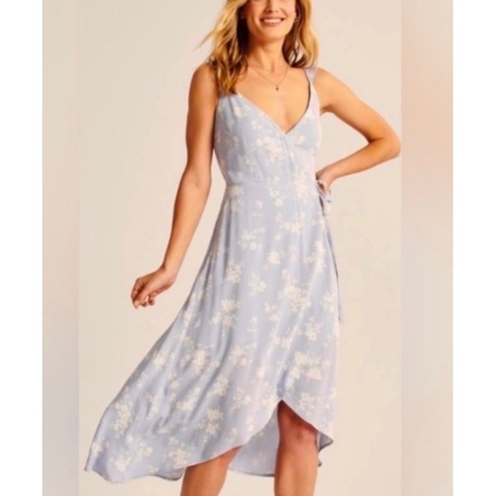 Abercrombie & Fitch Blue Floral Midi‎ Dress